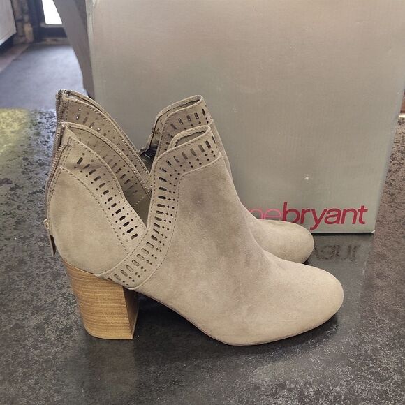 Torrid Tan Ankle Booties with Perforated Design - Picture 1 of 7